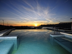 Sunset from swimming pool