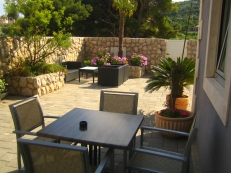 table on private terrace